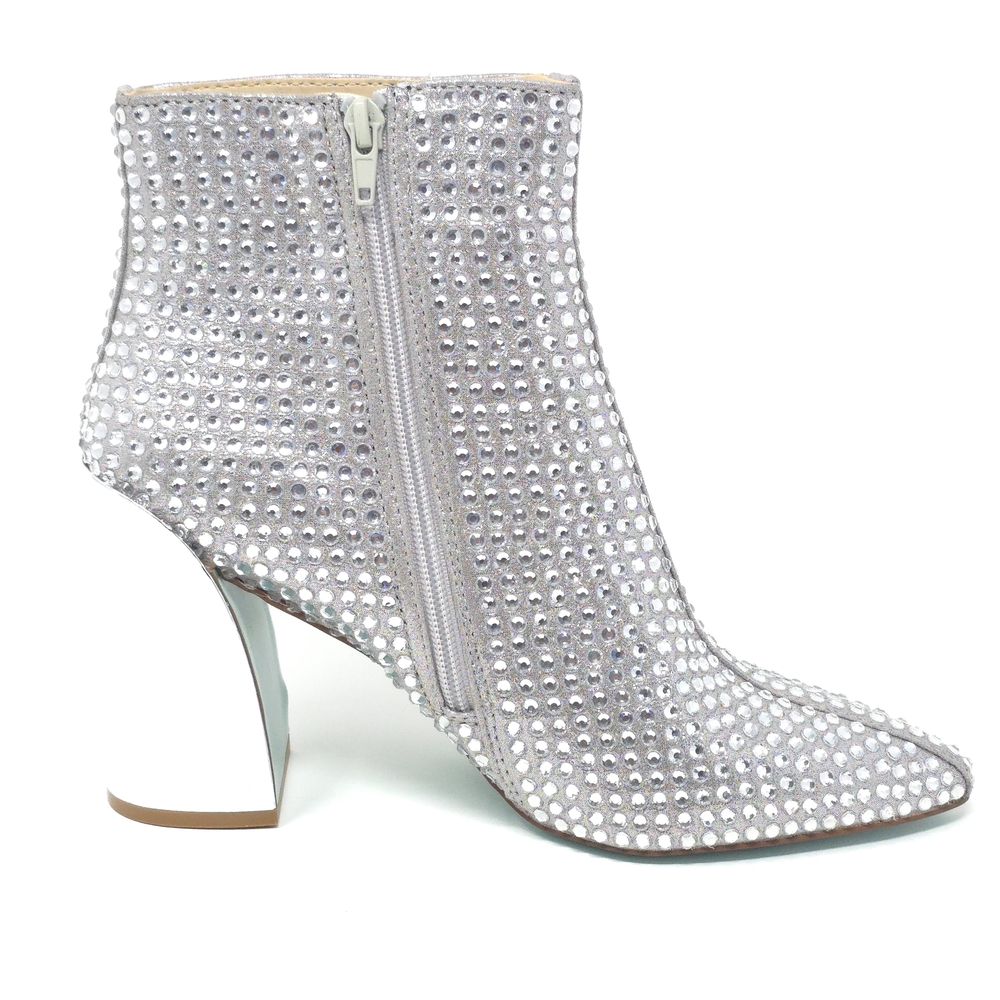 Betsey Johnson Colby Boots Silver Blok Heel 9M - Picture 5 of 13